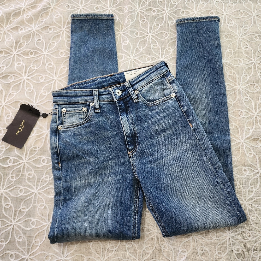 Rag & Bone Nina High Rise Skinny Jeans In Exmoor Wash Size 24
